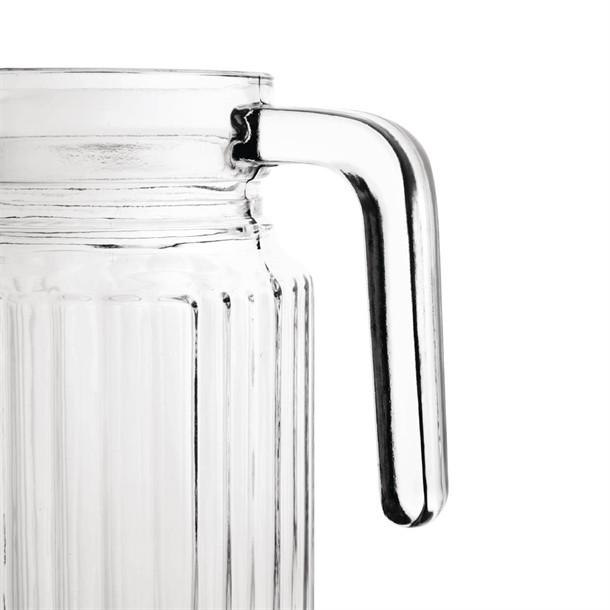 Olympia Ribbed Glass Jugs 1Ltr (6 Pack)