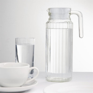 Olympia Ribbed Glass Jugs 1Ltr (6 Pack)