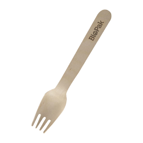 BioPak BioCutlery Wood Knife, Fork, Spoon Napkin Set (400 Pack)
