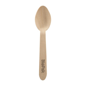 BioPak Coated Wood Teaspoon 10cm (2000 Pack)