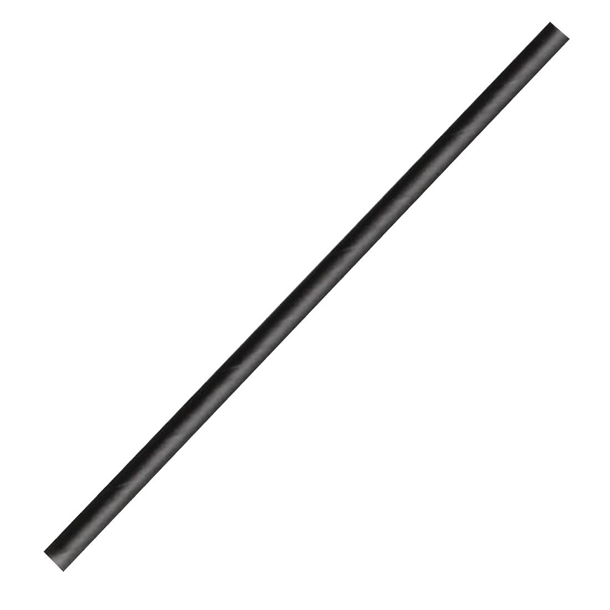 BioPak Compostable Cocktail Paper Straws Black (2500 Pack)