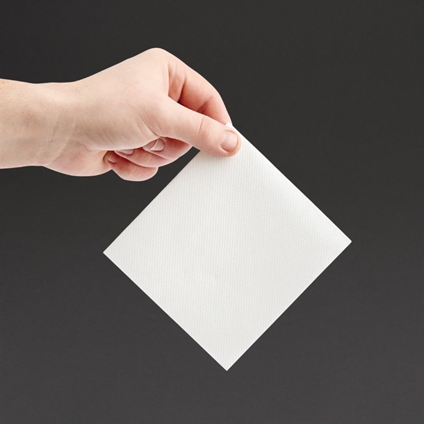 Fiesta Recyclable Premium Tablin Cocktail Napkin White 240x240mm Airlaid 1/4 Fold (2400 Pack)