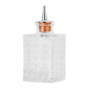 Zanzi Square Bitters Bottle Glass with Mirror Lid 90ml - 51x120mm