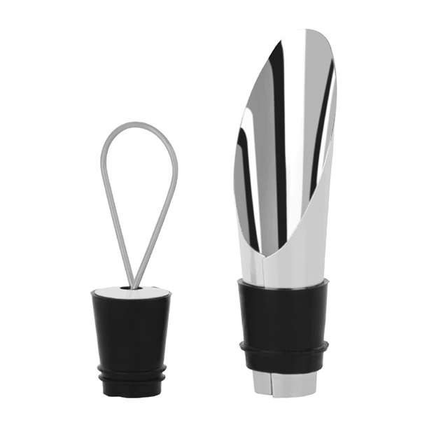 Zanzi Wine Stopper with Pouring Spout Stainless Steel - 76x22mm