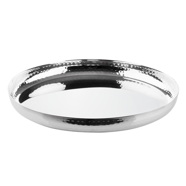 Olympia Hammered Stainless Steel Round Tray 320x35mm