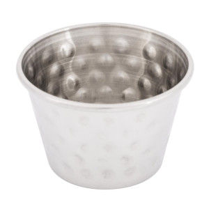 Olympia Hammered Stainless Steel Sauce Cups 70ml (12 Pack)