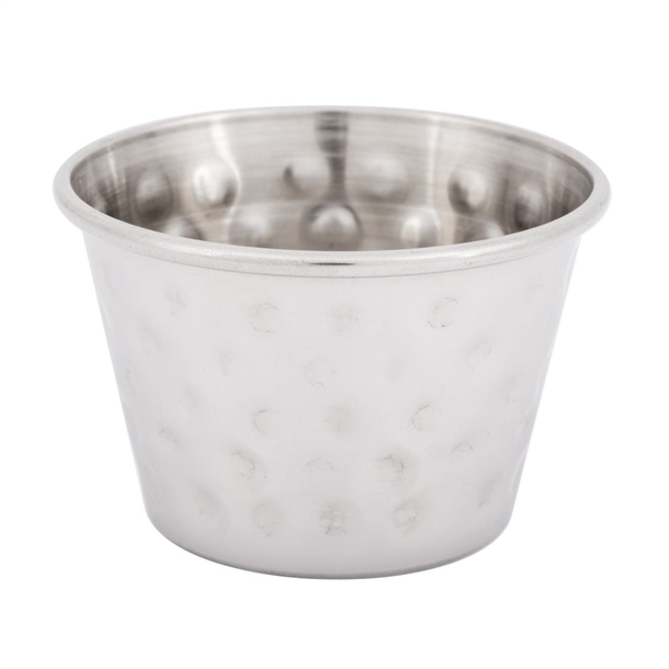 Olympia Hammered Stainless Steel Sauce Cups 70ml (12 Pack)