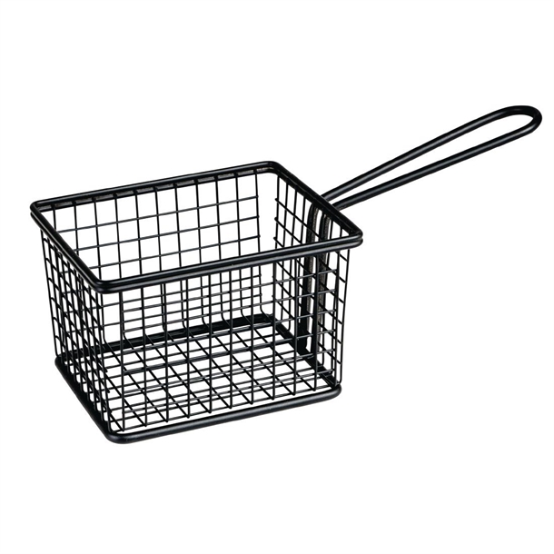 Moda Brooklyn Rectangular Food Basket Black 120mm