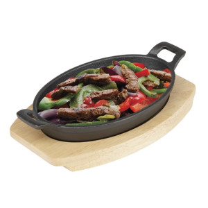 Olympia Hevea Board for Cast Iron Oval Eared Dish 230x135mm (FW818)