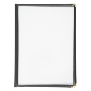 Olympia American Style Menu Cover Four Card Black A4