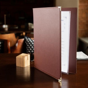 Olympia Leatherette Style Menu Cover A4 4 Card
