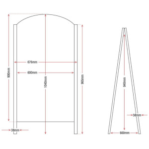 Olympia Metal Framed Footpath Board 1025 x 675mm