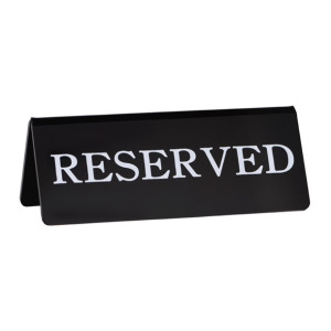 Chef Inox "Reserve" Double-Side Black Sign - 120x100mm