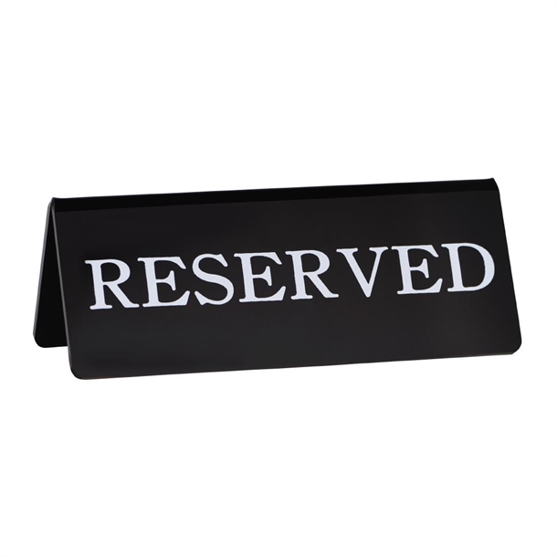 Chef Inox "Reserve" Double-Side Black Sign - 120x100mm