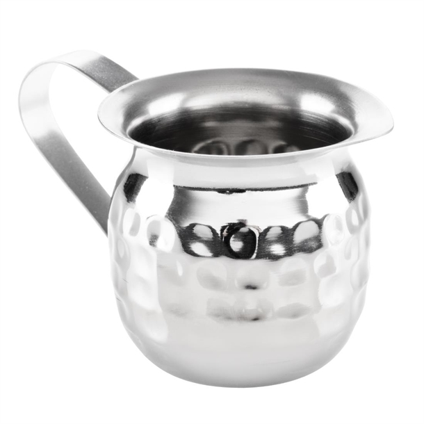 Olympia Hammered Stainless Steel Mini Milk Jug 78ml (6 Pack)