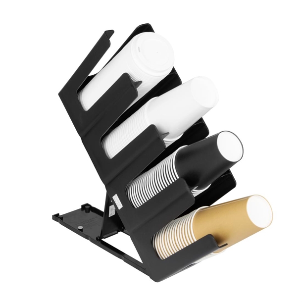 Nisbets Essentials Cup Holder 4-Slots Polypropylene Black