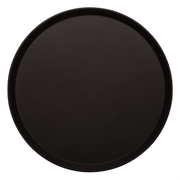 Cambro Treadlite Round Non-Slip Tray - Black - 355mm