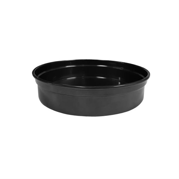 Tomkin Chef Inox Round Aluminium Bar Tray Black 240x50mm