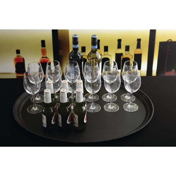 Cambro Camtread Non-Slip Oval Tray - Black - 560x685mm