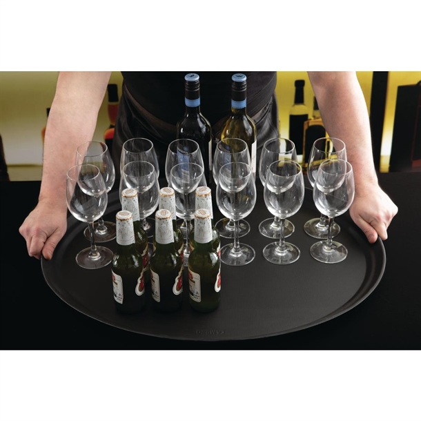 Cambro Camtread Non-Slip Oval Tray - Black - 560x685mm