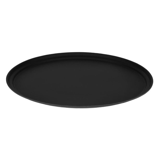 Cambro Camtread Non-Slip Oval Tray - Black - 560x685mm
