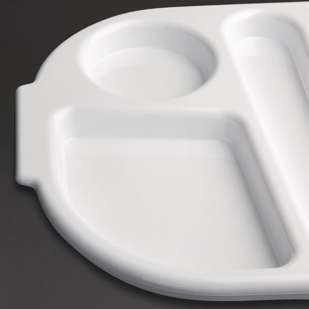 Olympia Kristallon Polycarbonate Compartment Food Trays White 375mm (10 Pack)