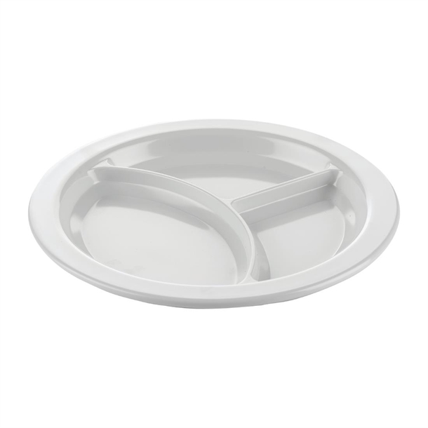 Aladdin Temp-Rite Alacite Meal Plates 3 Cavity 230mm (12 Pack)