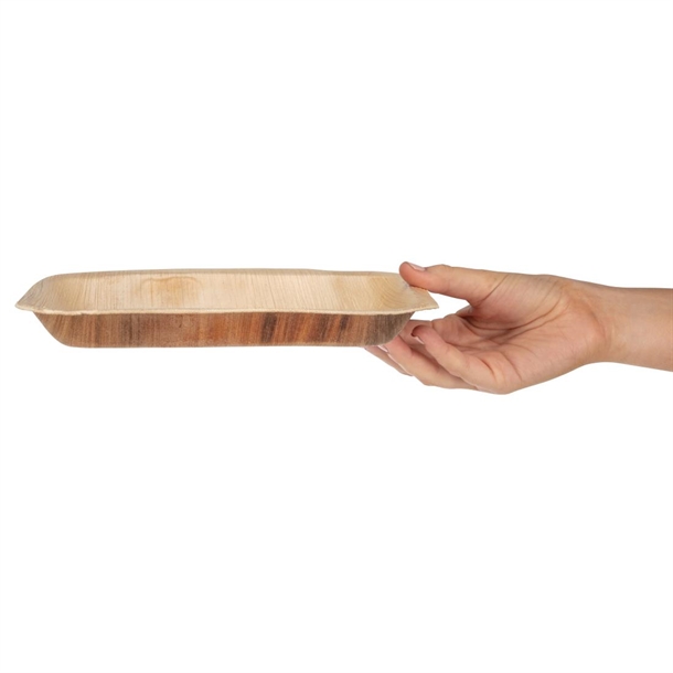 Fiesta Compostable Deep Palm Leaf Plates Rectangular 250mm (100 Pack)