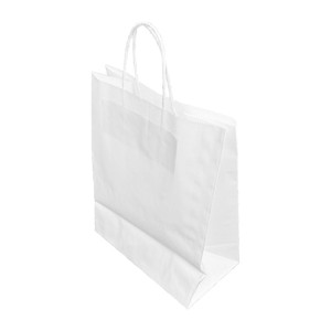 Fiesta Recyclable Twist Handle White Paper Bags Large (250 Pack)