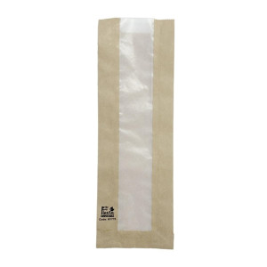 Fiesta Compostable Baguette Bags with Glassine Window 300x100x60mm (Pack 1000)