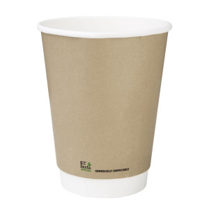 Fiesta Compostable Coffee Cups Double Wall 340ml (500 Pack)