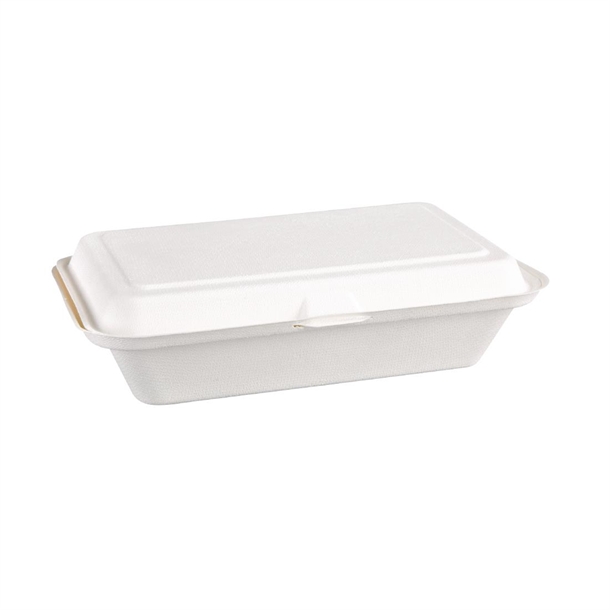 Fiesta Green Compostable Hinged Container 64x161x248mm (250 Pack)