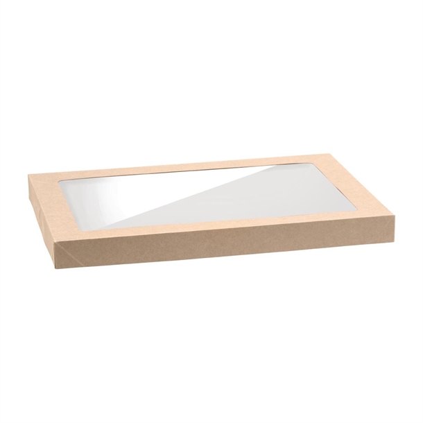 BioPak BioBoard PLA Window Lid for Catering Tray Bases Medium (100 Pack)