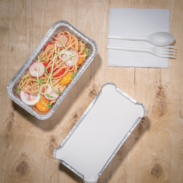 Nisbets Essentials Foil Containers and Lids 250ml (50 Pack)