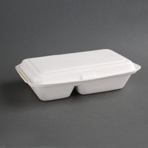 Fiesta Compostable Bagasse Food 2 Compartment Container 253mm (200 Pack)