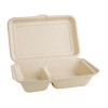 Fiesta Compostable Bagasse Food 2 Compartment Container Natural 253mm (200 Pack)