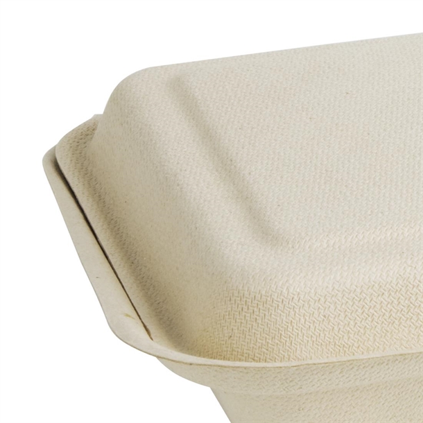 Fiesta Compostable Bagasse Food 2 Compartment Container Natural 253mm (200 Pack)