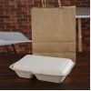 Fiesta Compostable Bagasse Food 2 Compartment Container Natural 253mm (200 Pack)