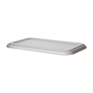 Detpak Sugarcane Flat Lid White - 222x127x13mm (400 Pack)