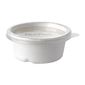 BioPak PLA Lid for BioCane Sauce Cup 60ml Clear (1000 Pack)