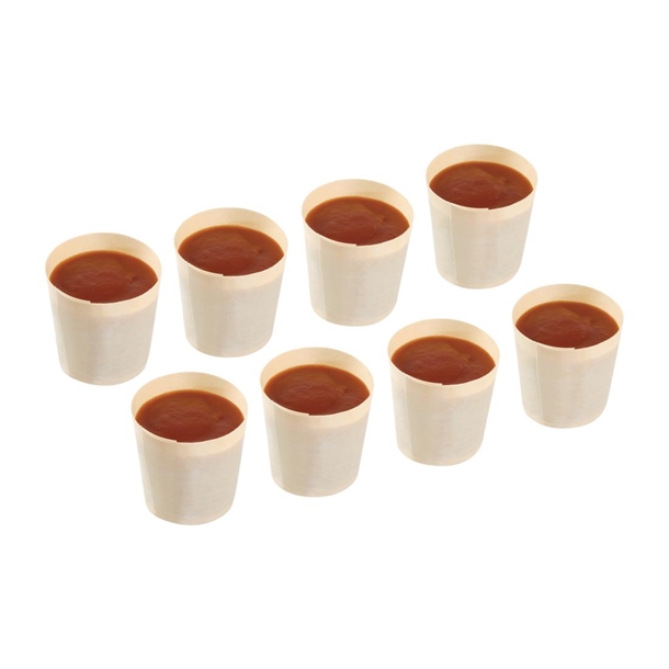 Fiesta Compostable Biodegradable Wooden Sauce Dipping Pots 38ml