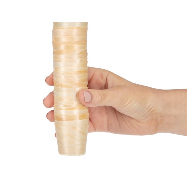 Fiesta Compostable Biodegradable Wooden Sauce Dipping Pots 38ml