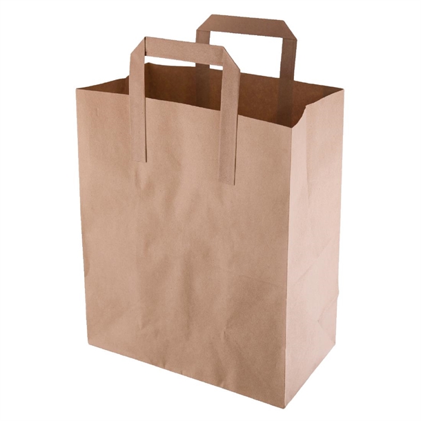 Fiesta Compostable Recycled Brown Paper Carrier Bags Medium (250 Pack)
