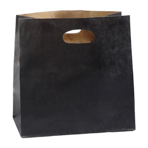 Detpak Small Die Cut Paper Bag Black (Pack 500)