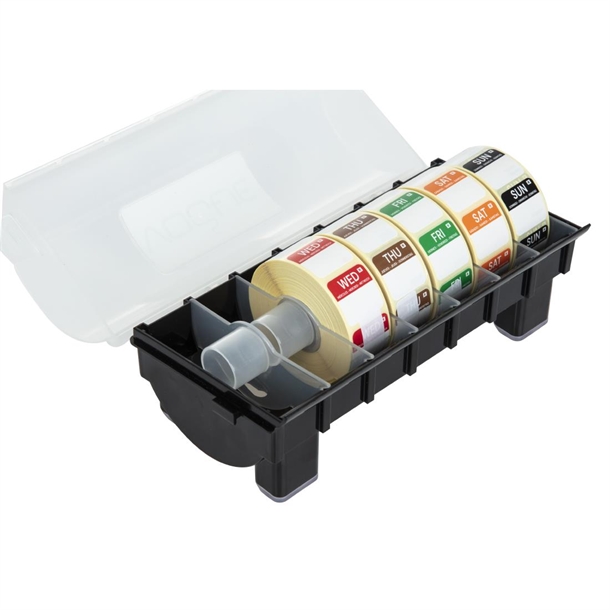 Hygiplas Removable Colour Coded Food Labels with 25mm (1") Dispenser