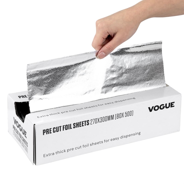 Vogue Aluminium Foil Sheets 270x300mm (500 Pack)