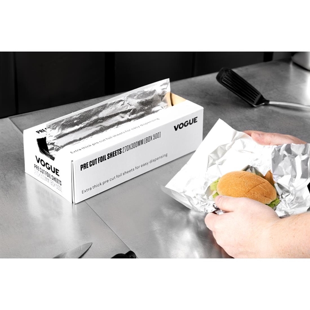 Vogue Aluminium Foil Sheets 270x300mm (500 Pack)