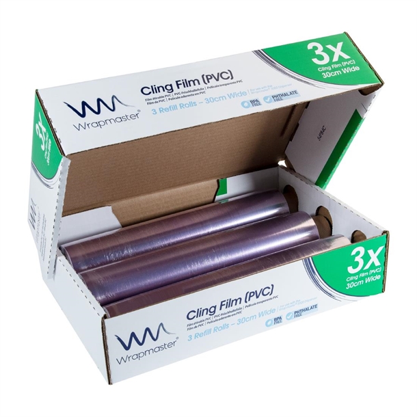 Wrapmaster Cling Wrap Refills 300mx305mm (3 Pack)
