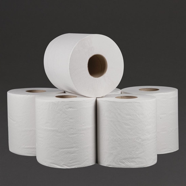 Jantex Centrefeed White Roll Paper Towels (6 Pack)