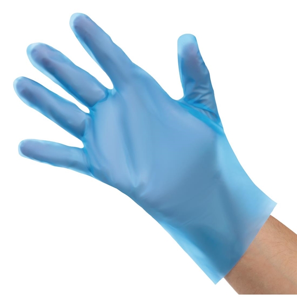 Nisbets Essentials Powder-Free TPE Gloves Blue (200 Pack)